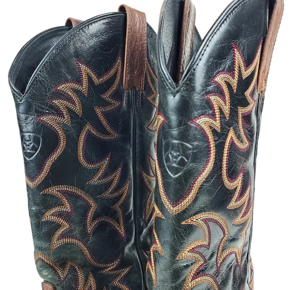 ARIAT Boots Leather Cowboy Western Equestrian - Picture 7 of 14